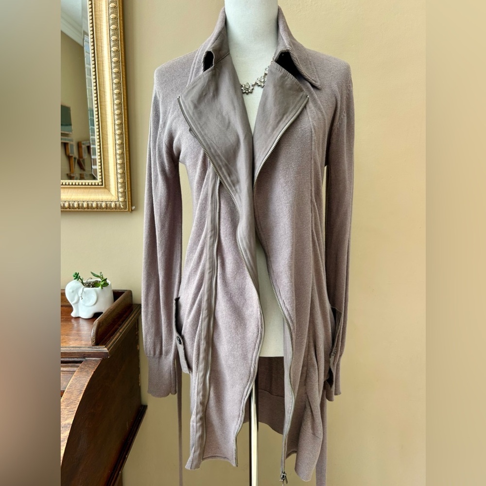 Nicholas K Belted Utility Military Belted Sweater Jacket Wool Cashmere Size S